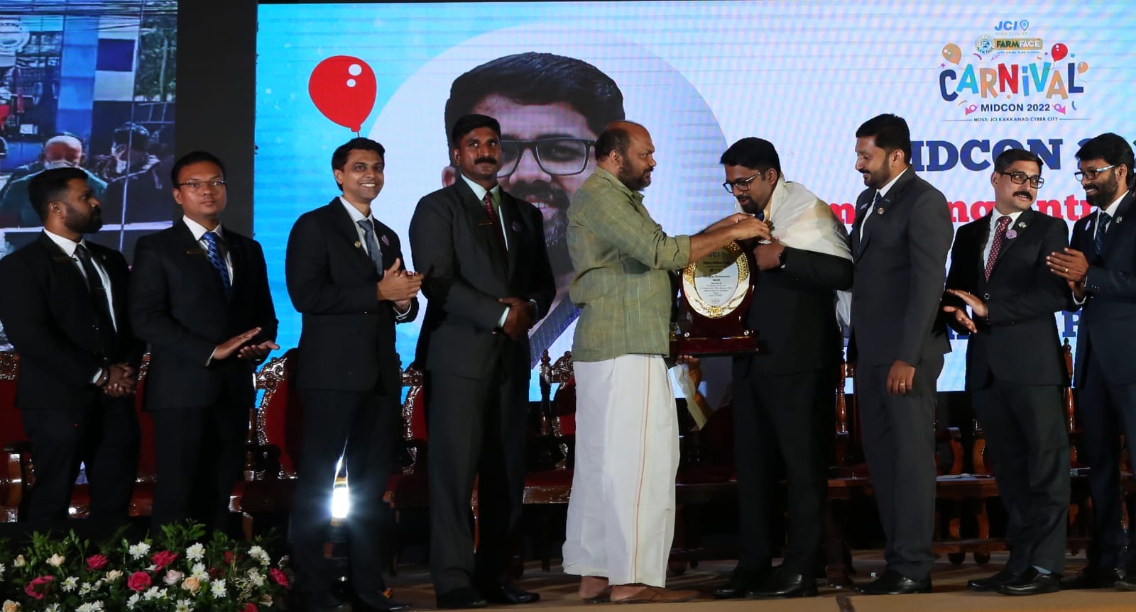 Minister P. Rajeev with Jc. Eldhose P. Aby